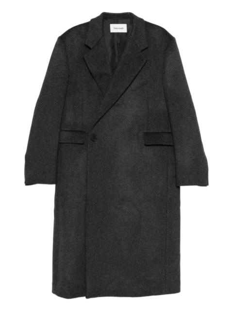 wool-blend buttoned coat