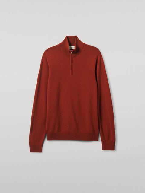 Classic Cashmere Red Zip Neck Jumper