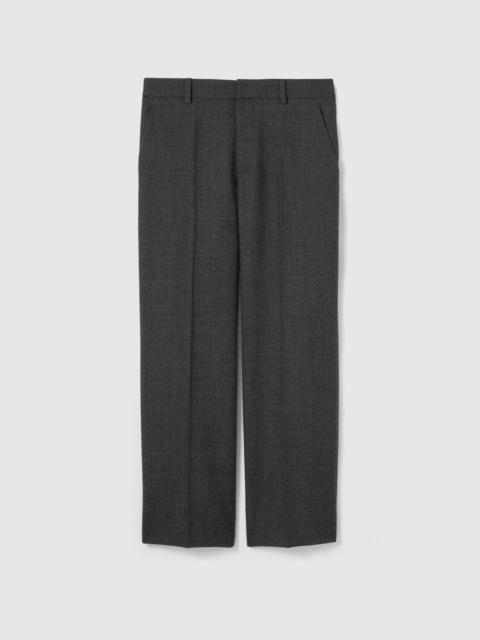 Wool grisaille pants with embroidery