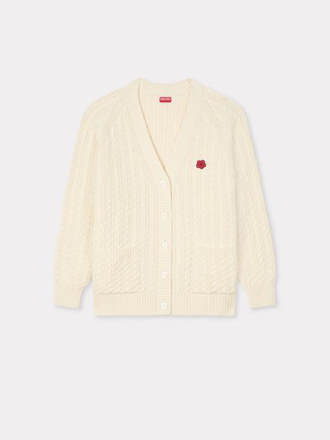 'Boke Flower' loose knit cardigan in cotton and wool