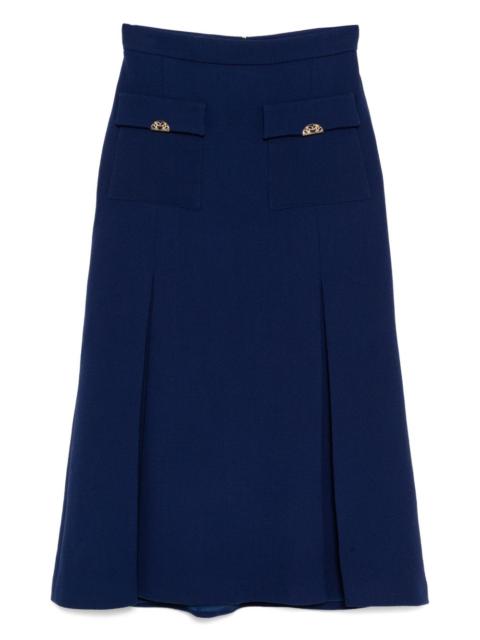 wool crepe midi skirt