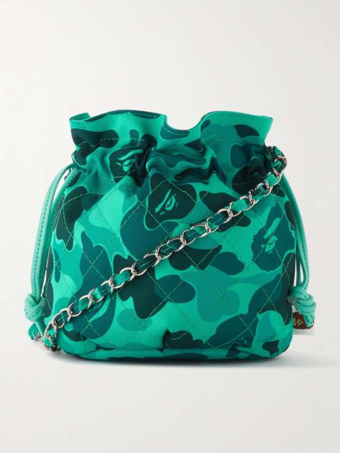 + BAPE® Chain-Embellished Camouflage-Print Canvas Pouch