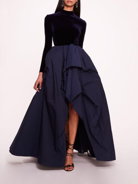 VELVET TAFFETA GOWN