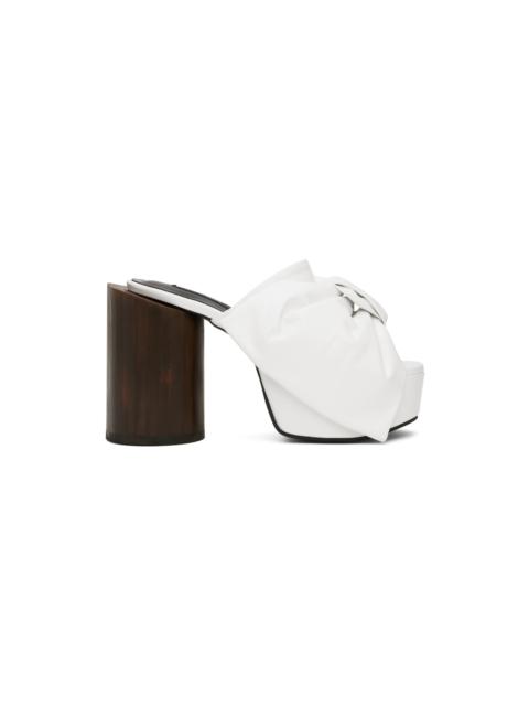 White Ribbon Platform Heels
