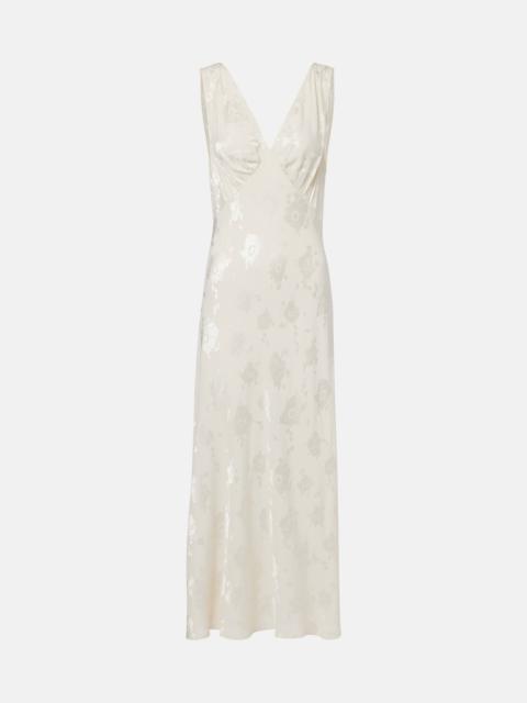Sandrine floral jacquard midi dress