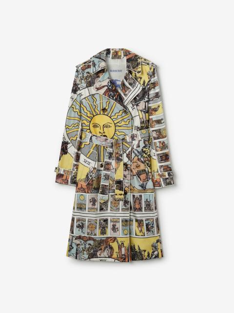 Long Tarot Print Silk Foxfield Trench Coat