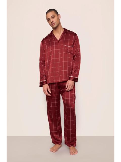 Eberjey x  Lily Aldridge - Charles Washable Silk Printed Long PJ Set