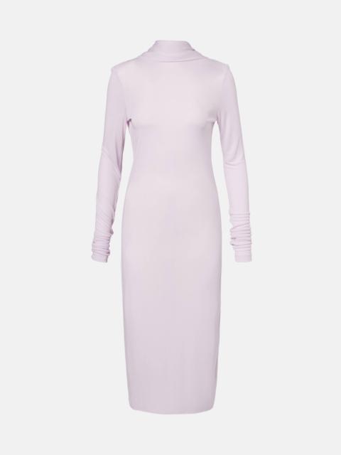 Draped jersey midi dress