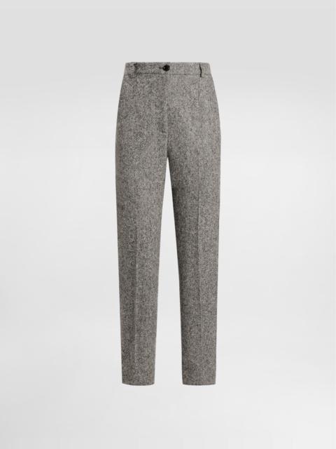 Wool trousers with dotted print