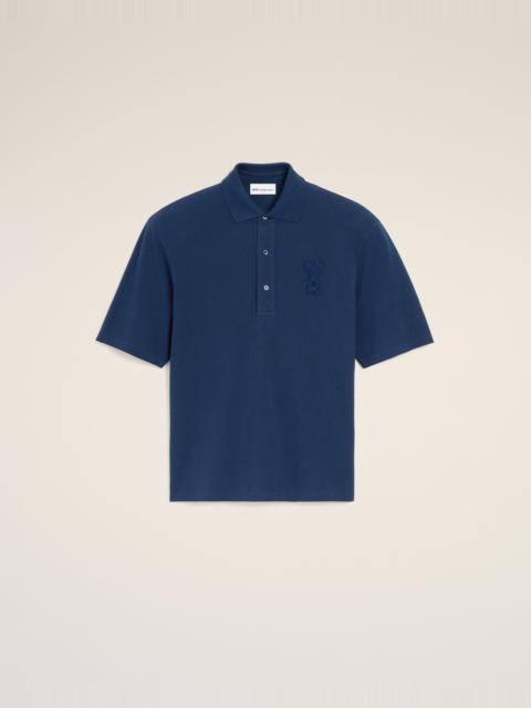 BLUE COTTON AMI DE COEUR KNITTED PATCH POLO