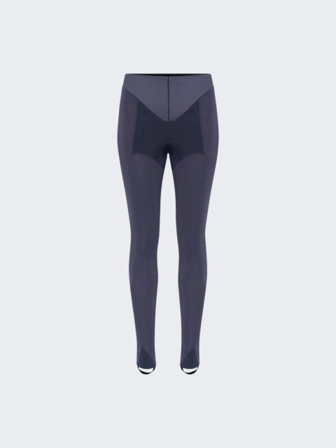 Jersey And Rib Legging With Satin Cut-out Details Petrol