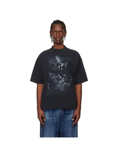 Black Jesus On A Cross Distressed T-shirt