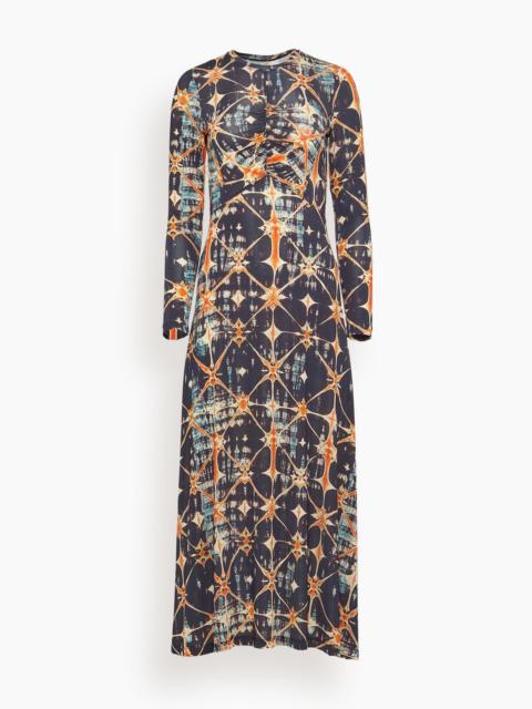 Naia Long Sleeve Ruched Midi Dress in Phoenix