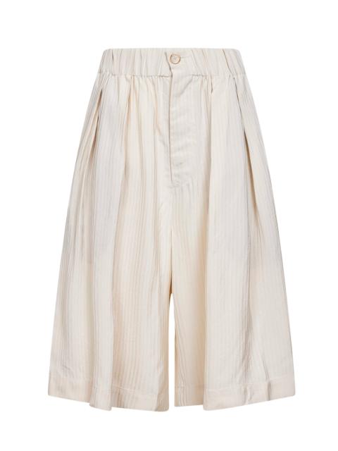 Off-white striped jacquard viscose Poela Bermuda shorts