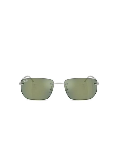 square-frame rimless sunglasses