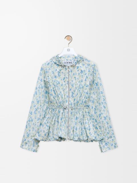 Hhooded jacket in silk blend taffeta