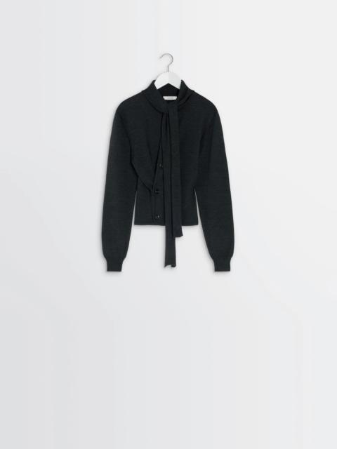 TWISTED CARDIGAN WITH SCARF