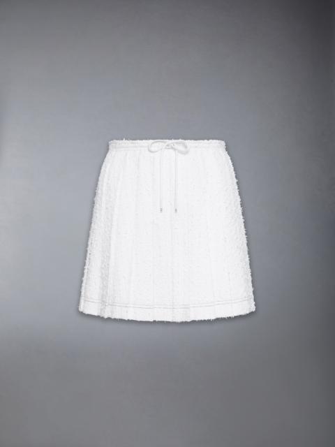 EYELASH TWEED DRAWSTRING PLEATED MINI SKIRT