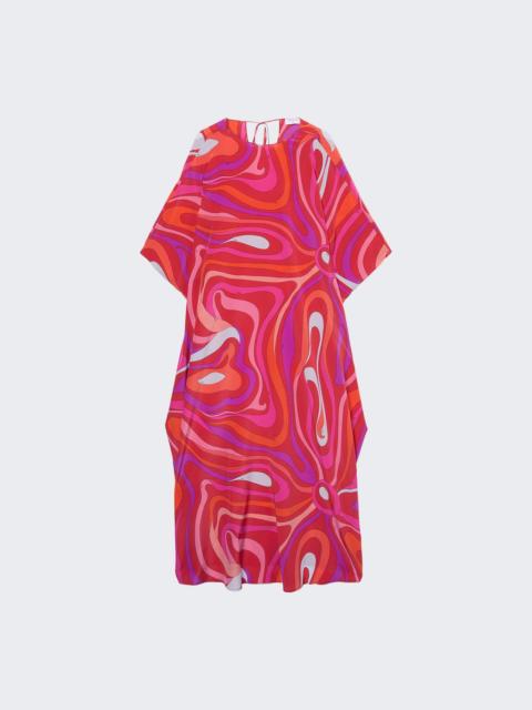 Marmo Print Kaftan Corallo And Fuxia