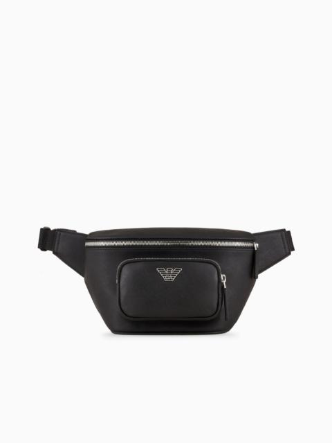 ASV regenerated Saffiano leather belt bag with eagle plate