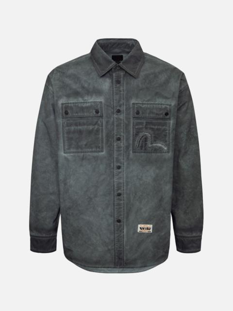 WASHED SEAGULL EMBROIDERY LOOSE FIT SHIRT