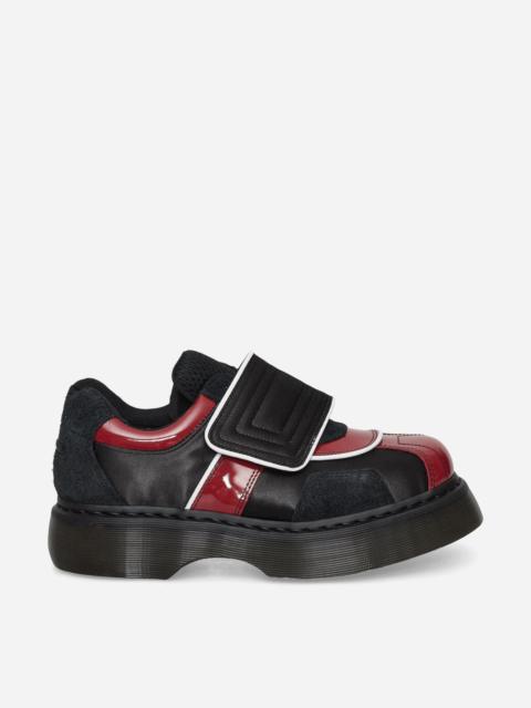 Women's Buzz Strap Satin Lux High Gloss Patent Loafers Black / Scarlet Red