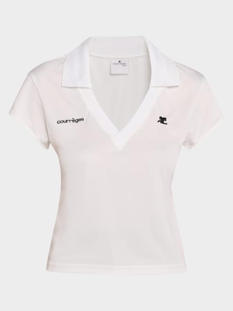 Sports Cropped Polo Top