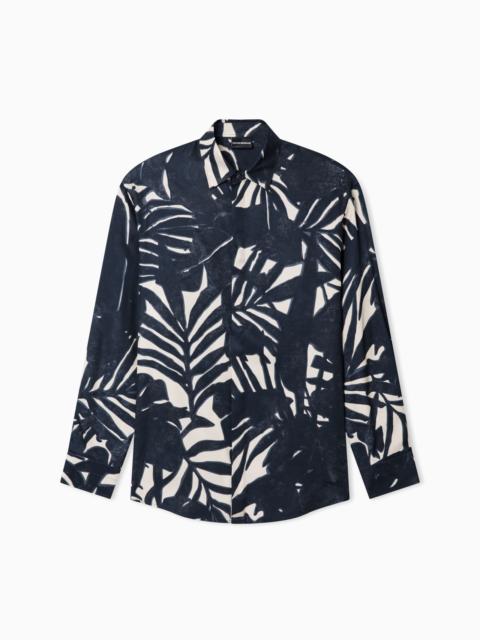 COMFORT-FIT, FLUID VISCOSE SHIRT WITH AN ALL-OVER PRINT