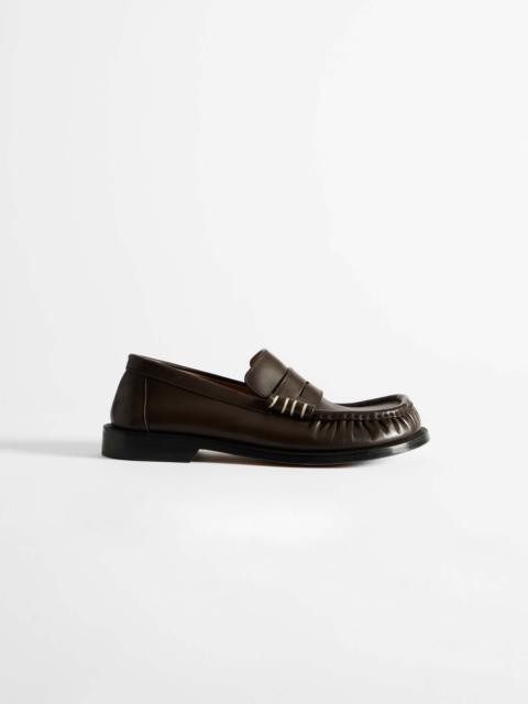 MENS LOAFER MOCCASINS IN CHOCOLATE BROWN