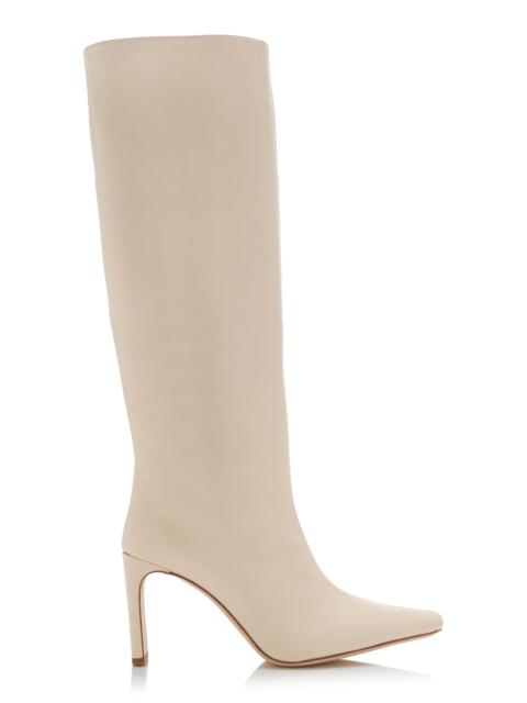 Wally Leather Knee Boots white