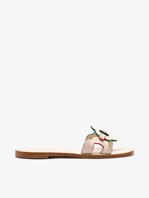 Margherita Slide In Ivory Leather
