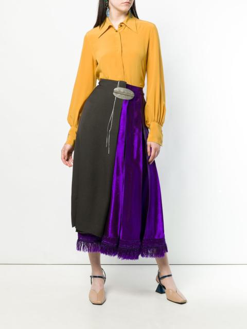 asymmetric wrap front skirt