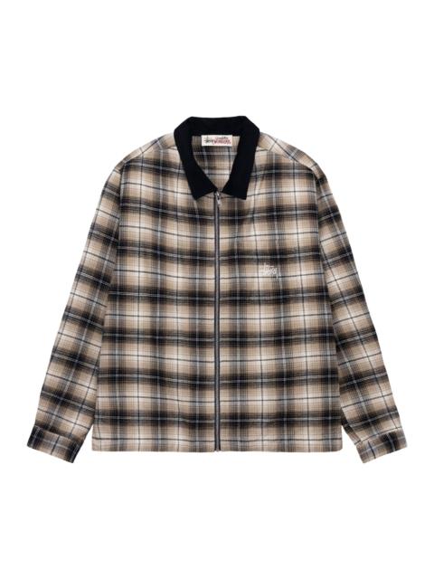 Stussy Frank Plaid Zip Shirt 'Taupe'