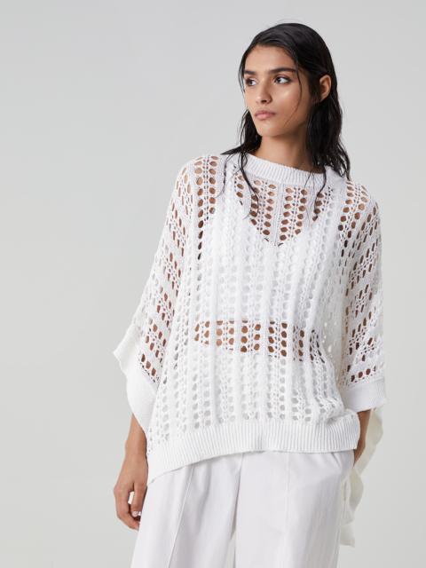 Dazzling net sweater in cotton, linen and silk