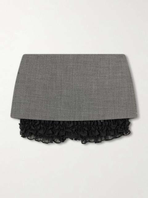 Herringbone Wool-blend Shorts