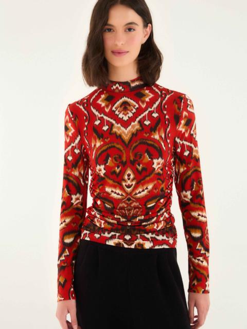 Cream Ainika Pineapple Ikat Blouse