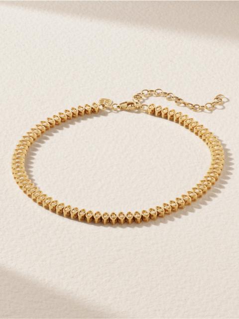 Marquise Eye 14-karat Gold Diamond Anklet