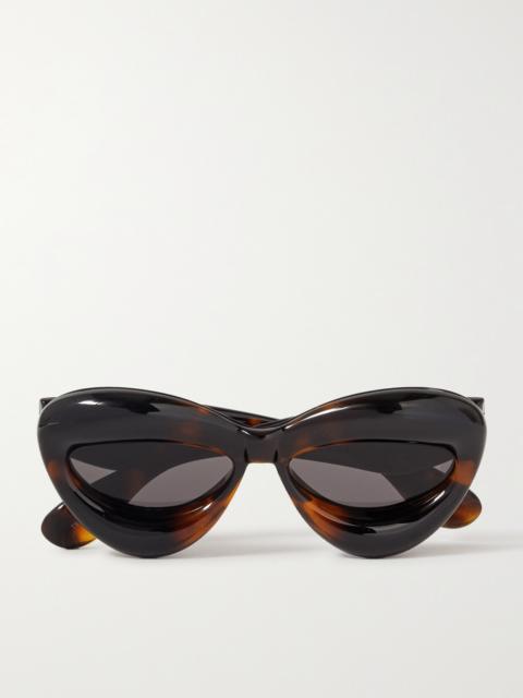 Inflated Cat-eye Tortoiseshell Acetate Sunglasses