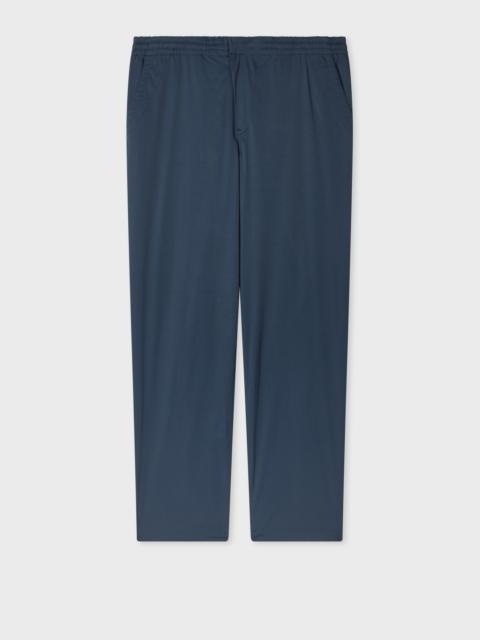 Navy Technical Cotton-Blend Drawstring Waist Trousers