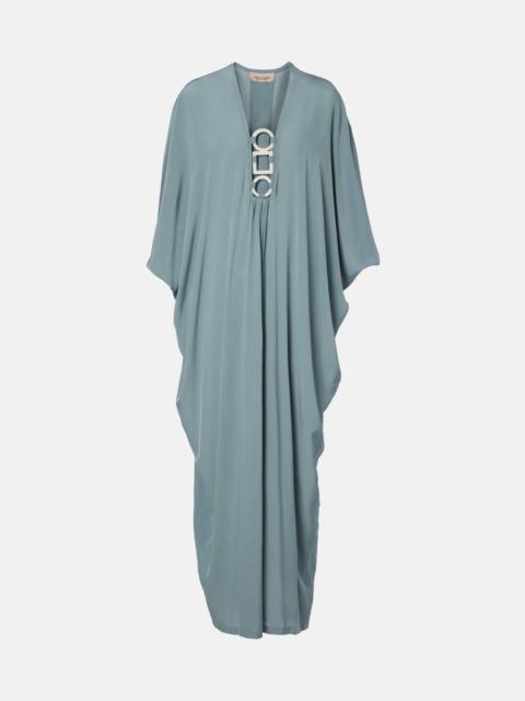 Ring-detail draped kaftan