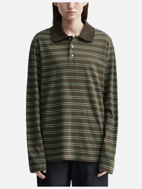 LONG-SLEEVE STRIPED POLO SHIRT