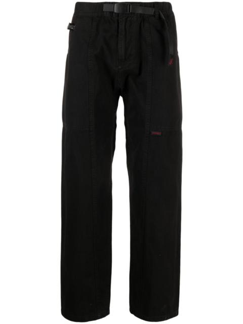 logo-patch straight-leg trousers