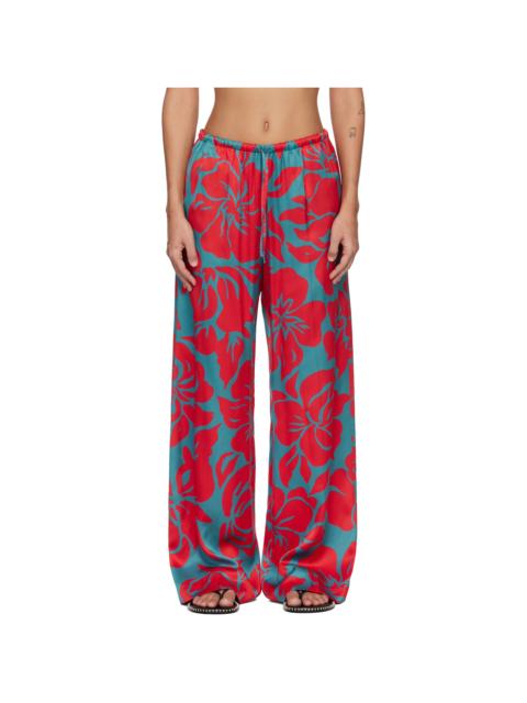 Red & Blue Elasticated Trousers