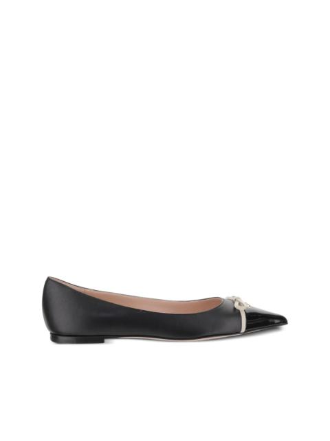 contrast-bow ballet flats
