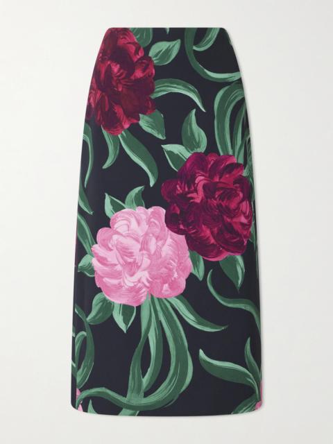 Printed Satin Maxi Skirt