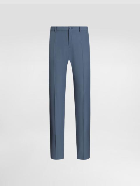 Wool poplin trousers