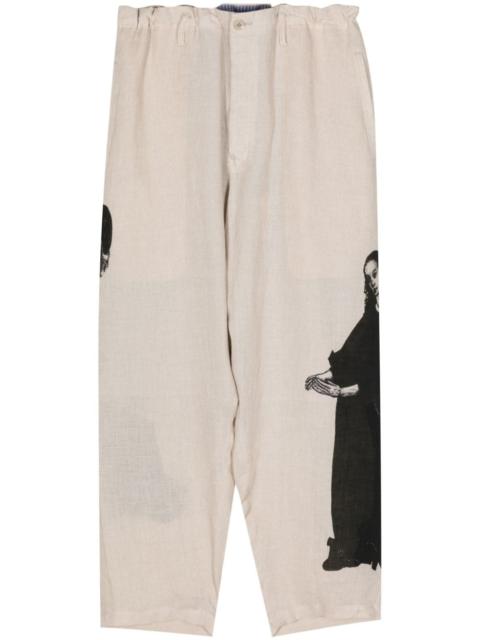 U-Lady print tapered trousers