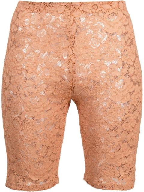 floral-lace cycling shorts