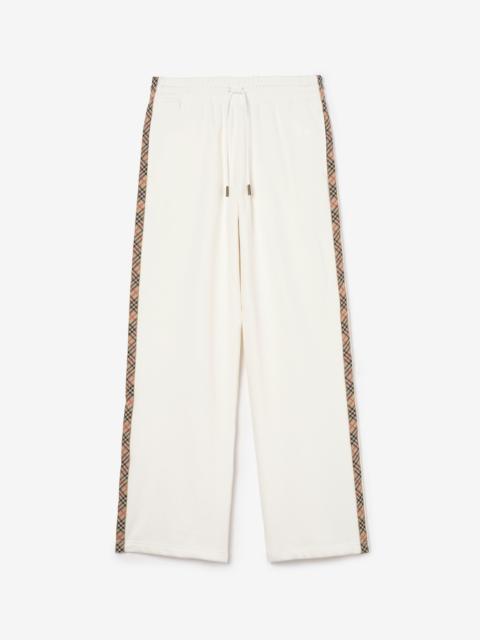 Check Trim Cotton Track Pants