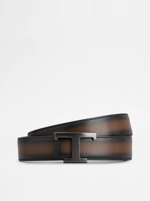 TIMELESS REVERSIBLE BELT IN LEATHER - BROWN, BLACK